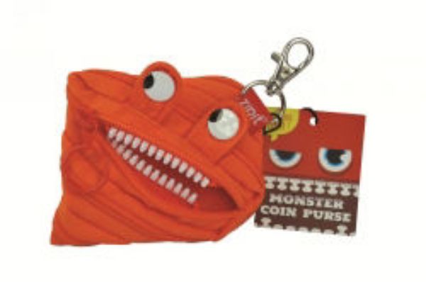 Picture of COIN PURSE ZIPIT 9x8cm MONSTER ORANGE