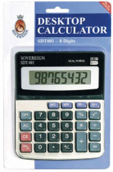 Picture of CALCULATOR SOVEREIGN 8 DIGIT SDT001 SMAL