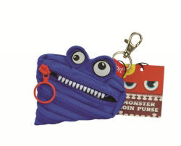 Picture of COIN PURSE ZIPIT 9x8cm MONSTER ROYAL BLU