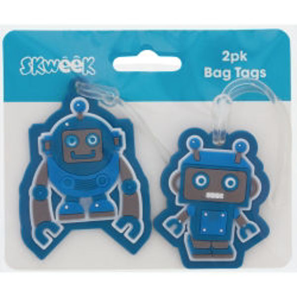 Picture of BAG TAGS SKWEEK RUBBER BLUE PK2