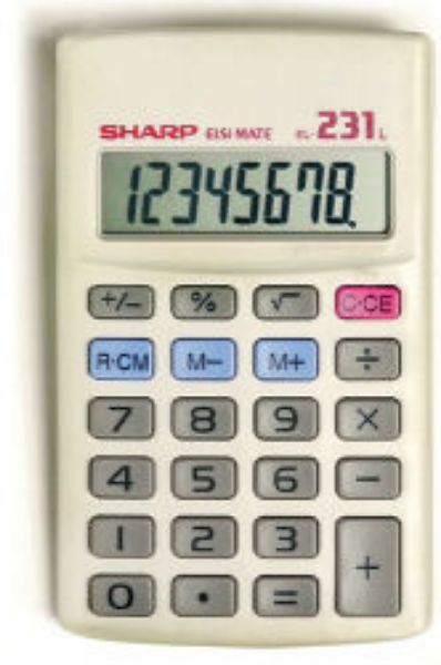 Picture of CALCULATOR SHARP EL231LB 8 DGT BATT LG D