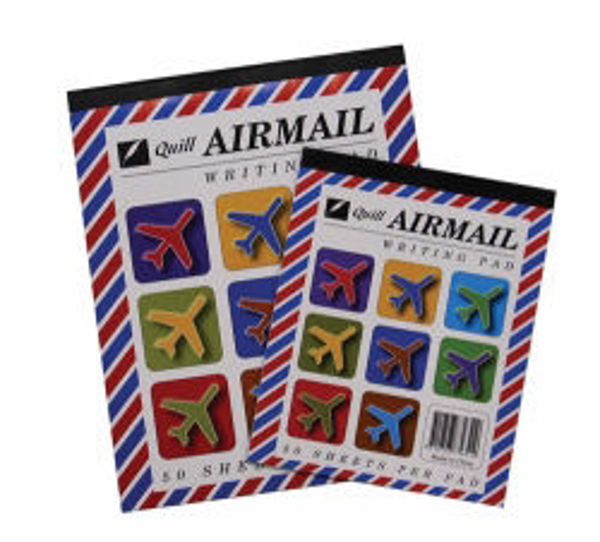 Picture of WRITING PADS AIRMAIL 10X8 QUILL RULED 50
