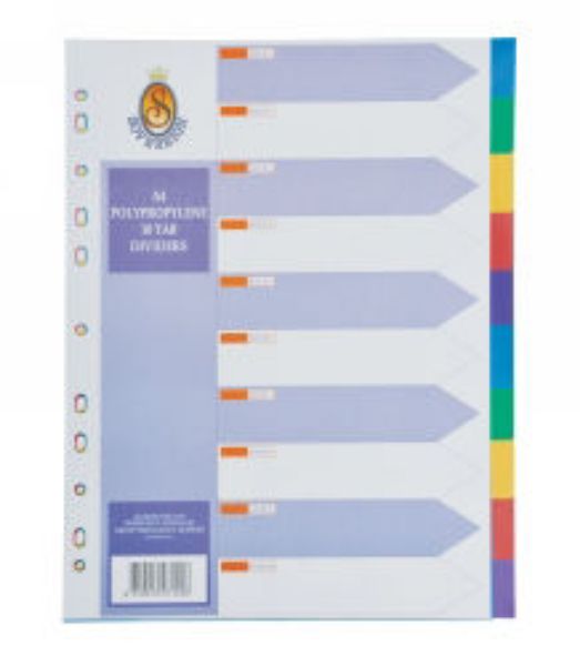 Picture of DIVIDERS STAT A4 PP 10 TAB