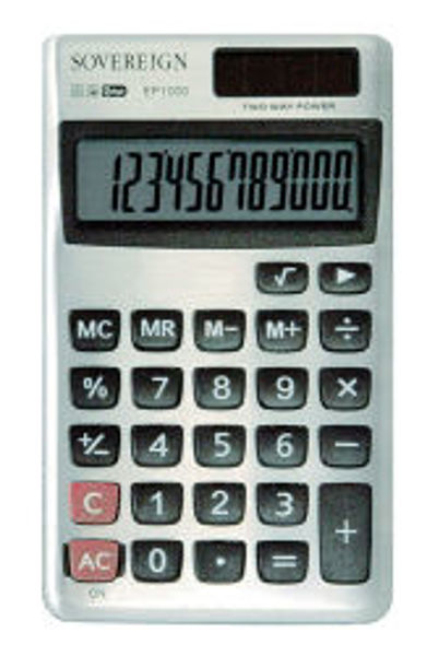 Picture of CALCULATOR SOVEREIGN 12 DIGIT EP1000 EXE