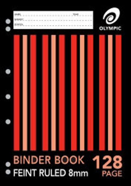 Picture of BINDER BOOK OLYMPIC A4 8MM RULED 128PG