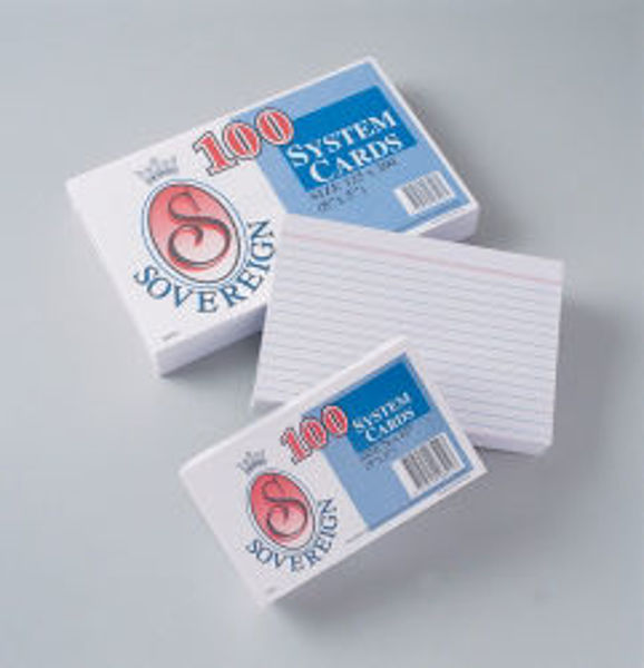 Picture of SYSTEM CARDS STAT 5X3 RULED WHITE PK100