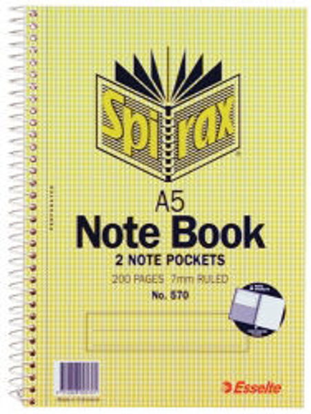 Picture of NOTEBOOK SPIRAX 570 A5 SIDE OPENING 200P