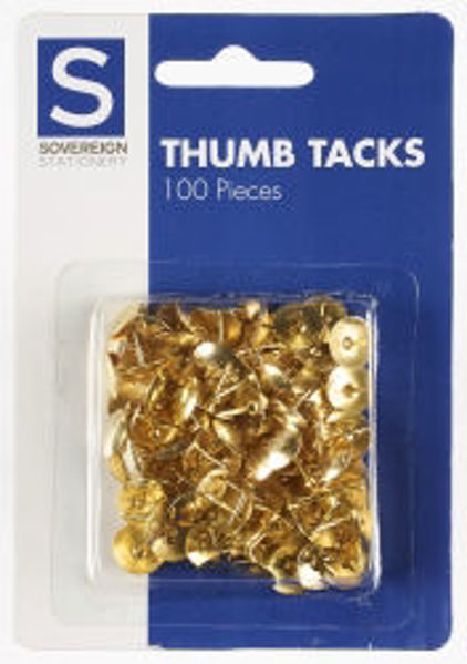 Picture of DRAWING PINS STAT GOLD PK100