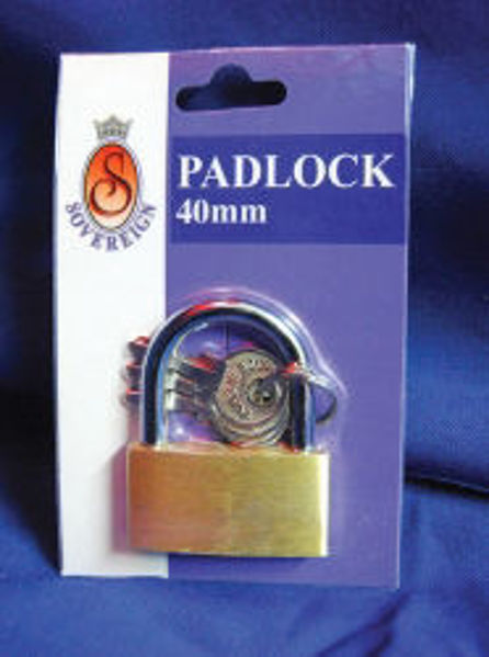 Picture of PADLOCK BRASS SOVEREIGN 40MM