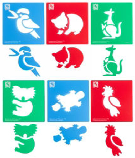 Picture of STENCIL EC AUSTRALIAN ANIMALS 190X190MM