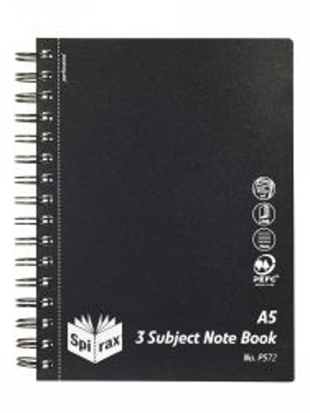 Picture of NOTEBOOK SPIRAX P572 PP 3 SUBJECT A5 S/O