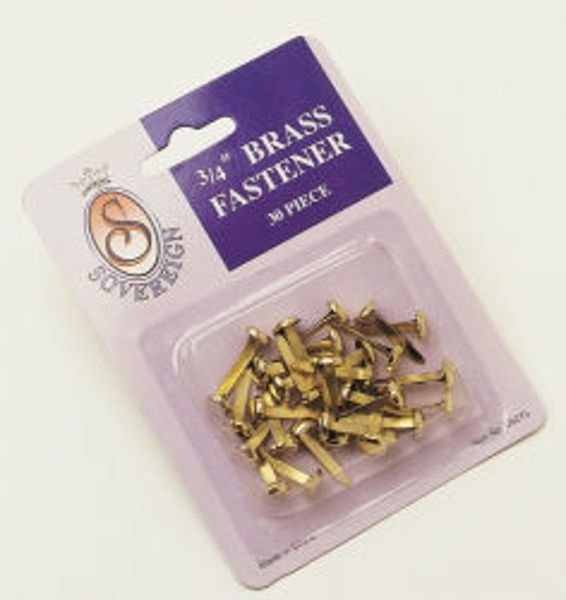 Picture of PAPER FASTENER STAT BRASS 3/4 INCH PK30