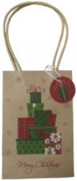 Picture of XMAS GIFT BAG KRAFT SMALL 113X140MM