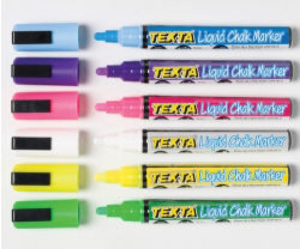 Picture of MARKER LIQUID CHALK TEXTA 8G BULLET BLUE