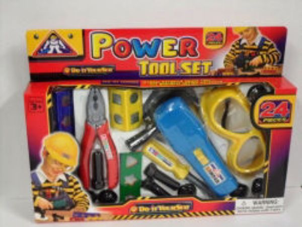 Picture of TOY POWER TOOL SET 24 PIECE 4 DESIGNS