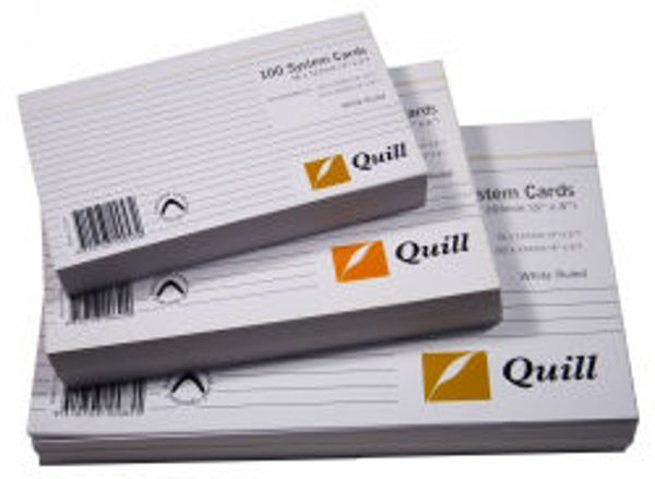 Picture of SYSTEM CARDS QUILL 6X4 RULED WHITE PK100