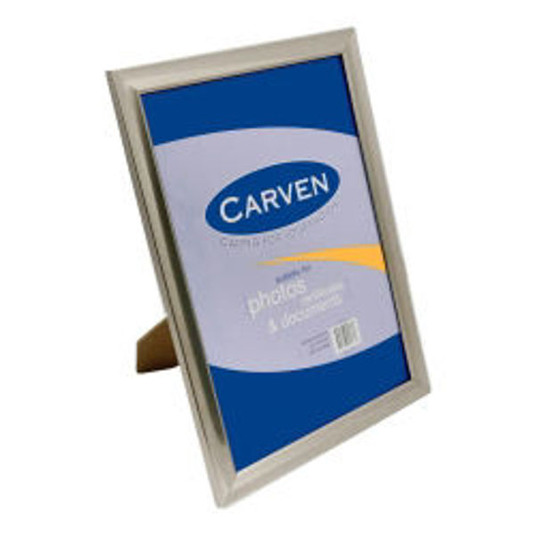 Picture of DOCUMENT FRAME CARVEN A4 SILVER BRUSHED