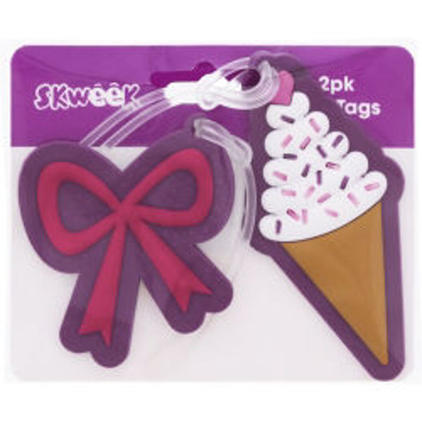 Picture of BAG TAGS SKWEEK RUBBER PURPLE PK2
