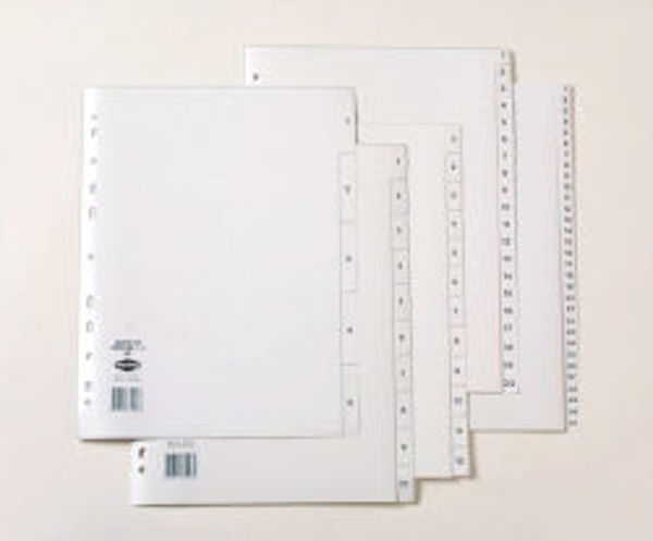 Picture of DIVIDER A4 1-10 TAB MARBIG P/P WHITE 351